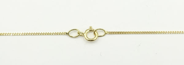 9ct gold fine Curb chain. 16". 0.86gr