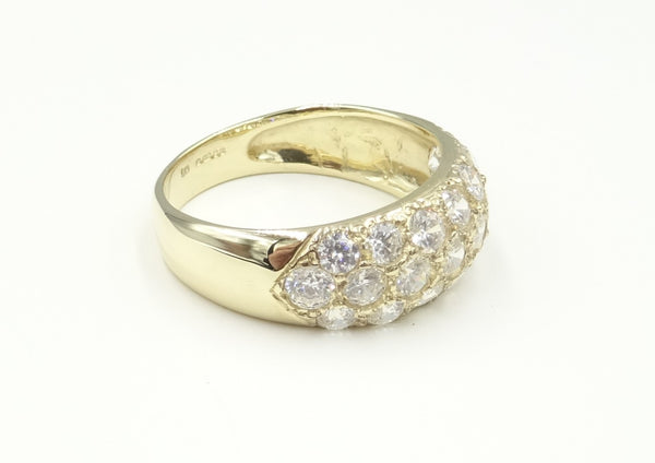 9ct gold Pave set CZ cluster ring. size P1/2. 3.62gr